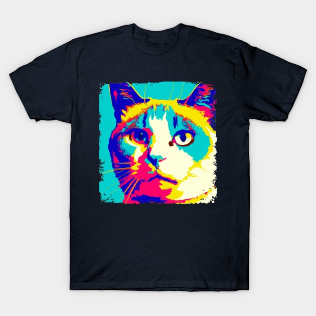 Snowshoe Pop Art - Cat Lover Gift T-Shirt by PawPopArt